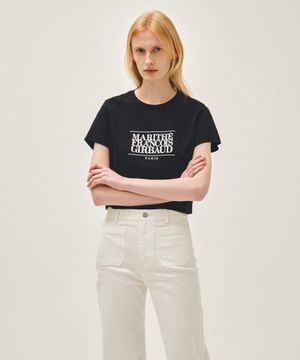 W CLASSIC LOGO CROP TEE black