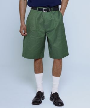 워시드 비스코스 코튼 버뮤다 팬츠 [카키]