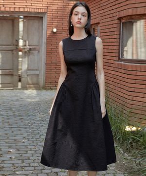 24SS쥴리29 시크릿가든 아우라 시어서커 원피스 블랙