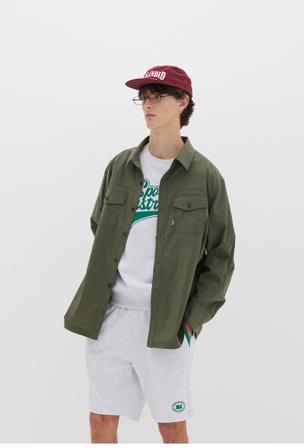 스포츠 일러스트레이티드(SPORTS ILLUSTRATED) TENNIS OVERFIT WOVEN SHIRT (KHAKI)