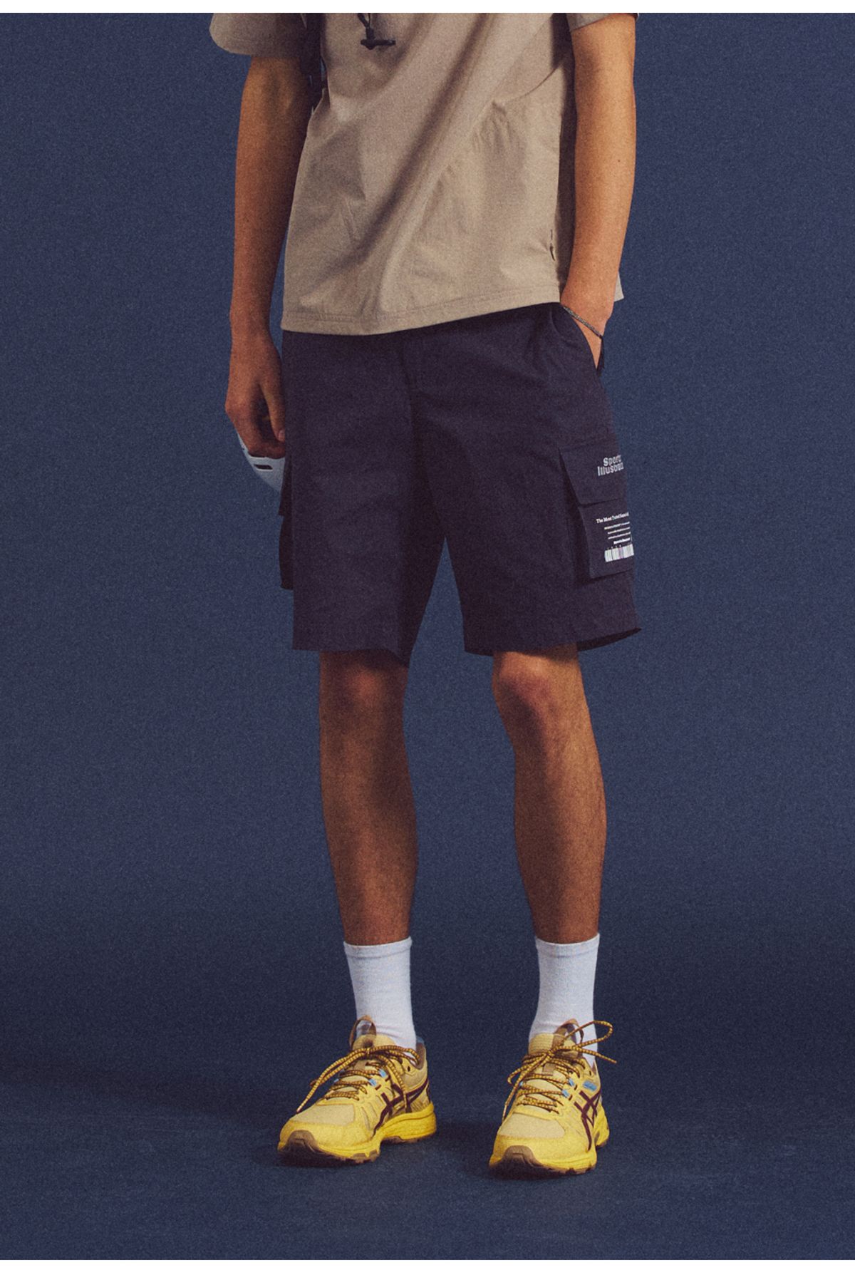 스포츠 일러스트레이티드(SPORTS ILLUSTRATED) CYCLING WOVEN SIDE POCKET HALF PANTS (DARK GREY)