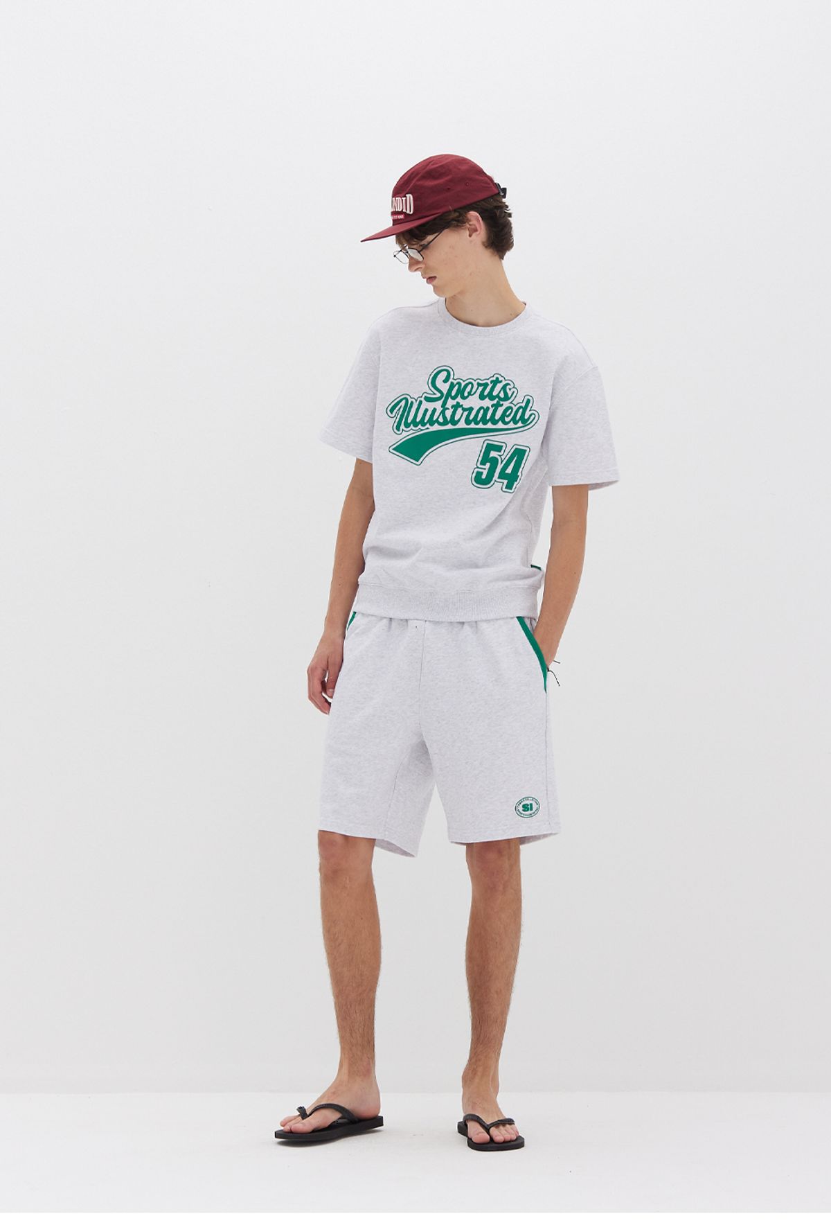 스포츠 일러스트레이티드(SPORTS ILLUSTRATED) TENNIS SWEAT HALF PANTS (MELANGE GREY)