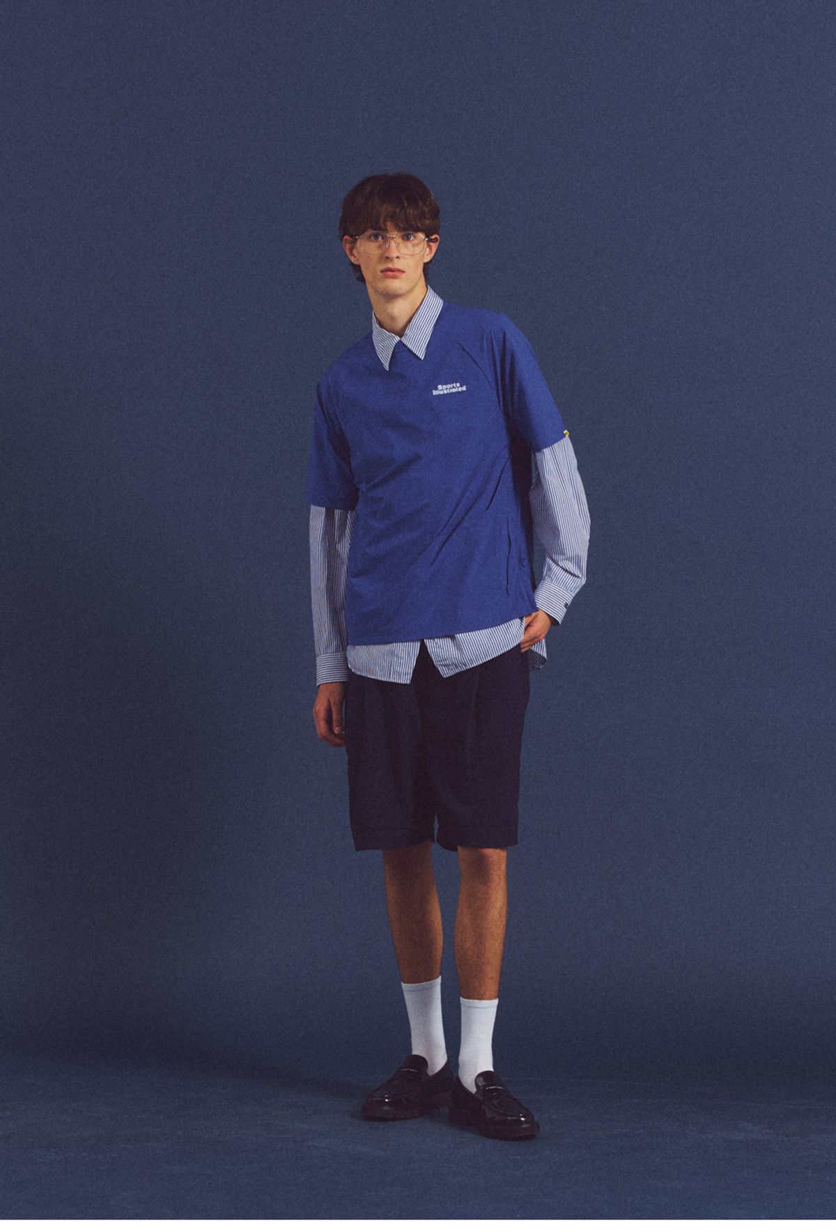 스포츠 일러스트레이티드(SPORTS ILLUSTRATED) CYCLING WOVEN HALF SLEEVE (BLUE)
