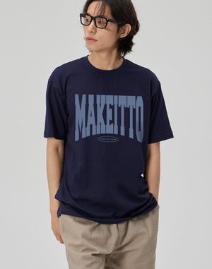 [NAME LOGO] CREW NECK TEE_NAVY