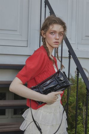 SHIRRING RIBBON BAG_BLACK