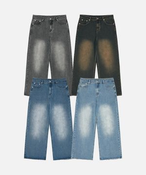 [2PACK] 와이드 워싱 데님 팬츠 - 4COLOR