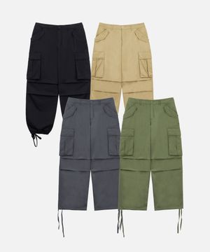 [2PACK] 카고 스트랩 파라슈트 코튼 팬츠 - 4COLOR