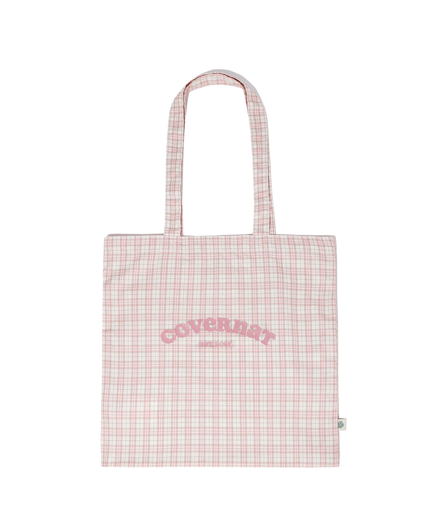 MUSINSA | COVERNAT WOMAN Clover Heart Check Eco Bag Pink