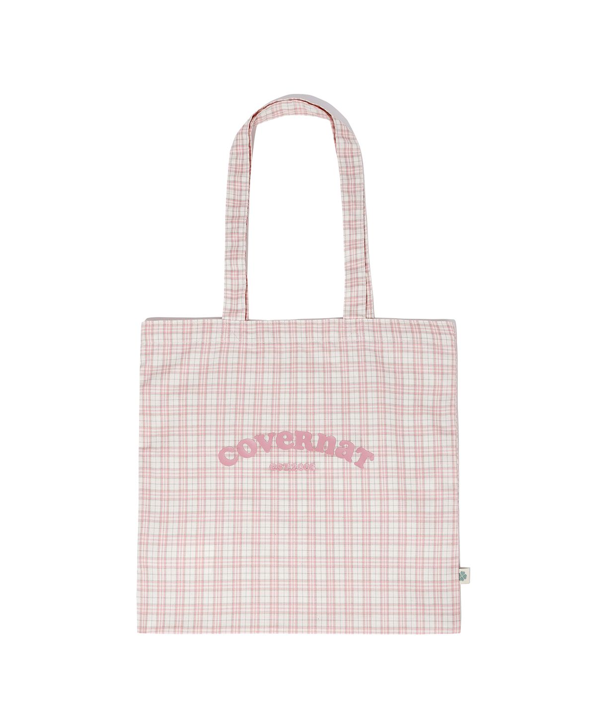 커버낫 우먼(COVERNAT WOMAN) 클로버하트 체크 에코백 Pink