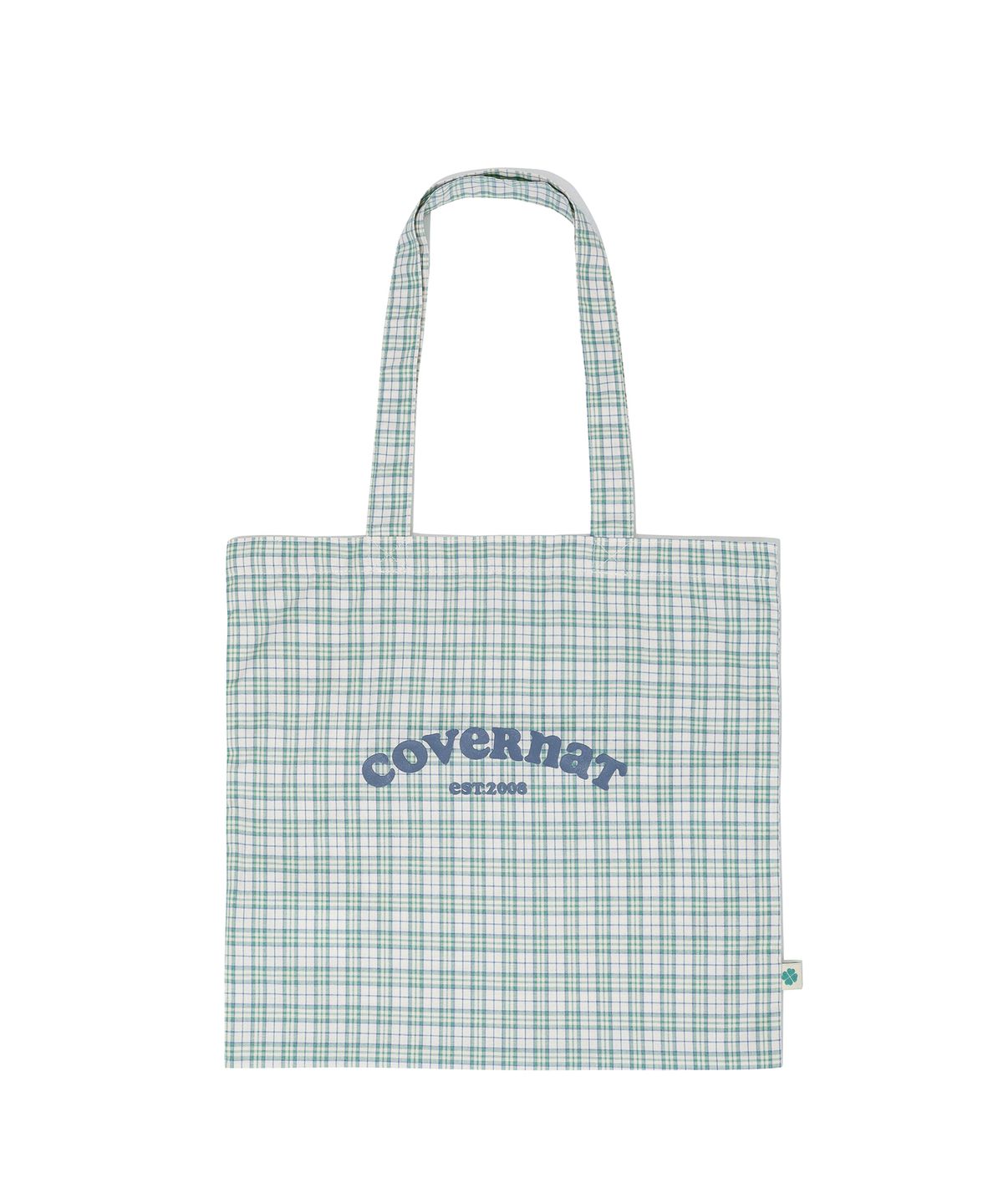 커버낫 우먼(COVERNAT WOMAN) 클로버하트 체크 에코백 Green