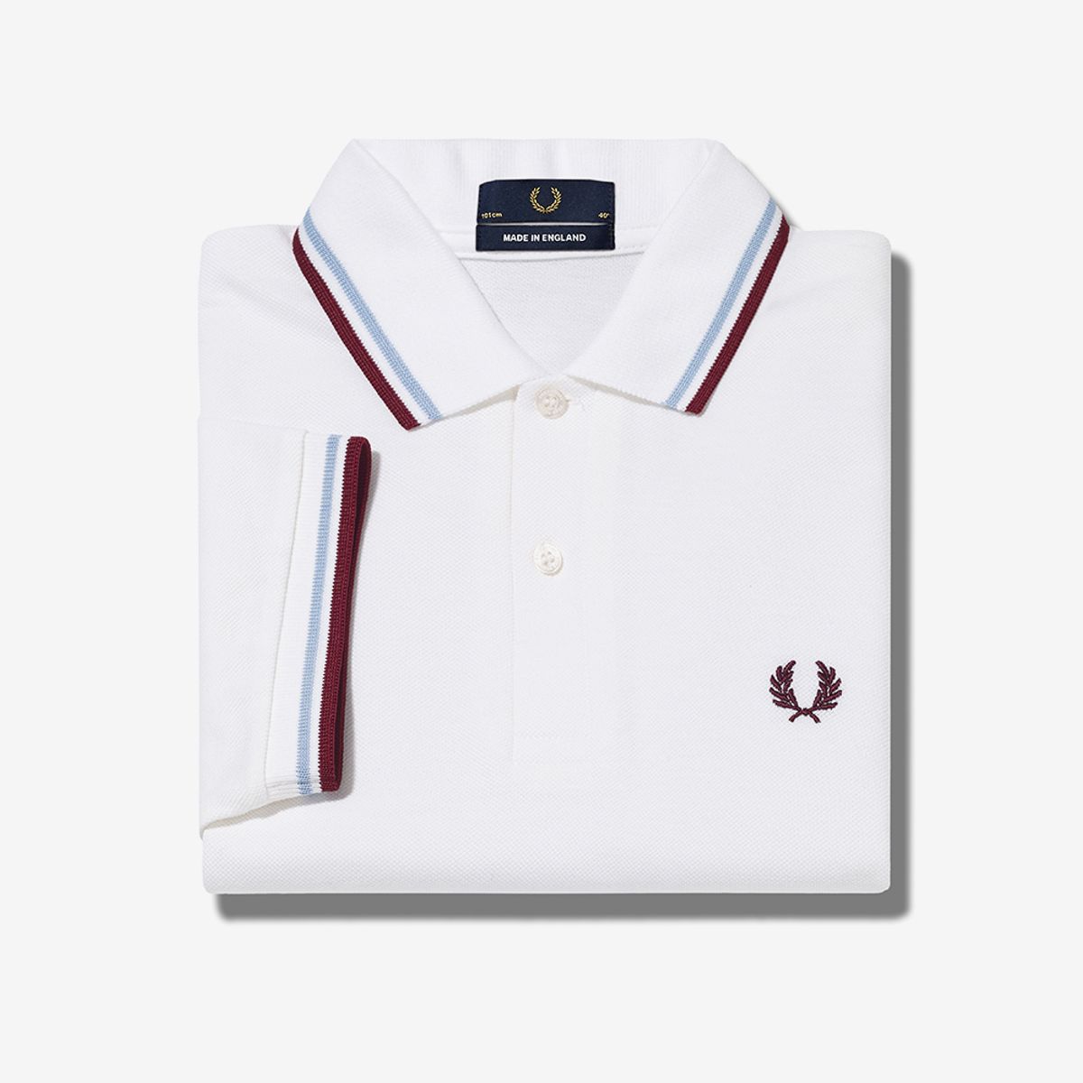 프레드페리(FRED PERRY) [M12] 트윈 팁 프레드페리 셔츠 - 화이트/아이스/마룬 M12-120 Made In England