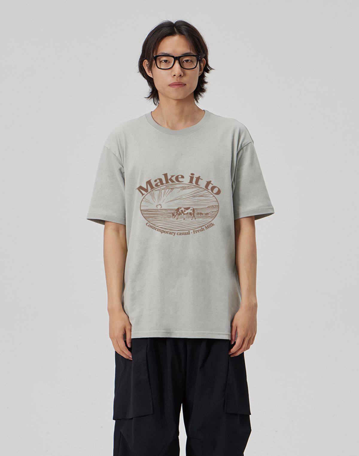 메이킷투(MAKEITTO) [FRESH MILK] CREW NECK TEE_MINT
