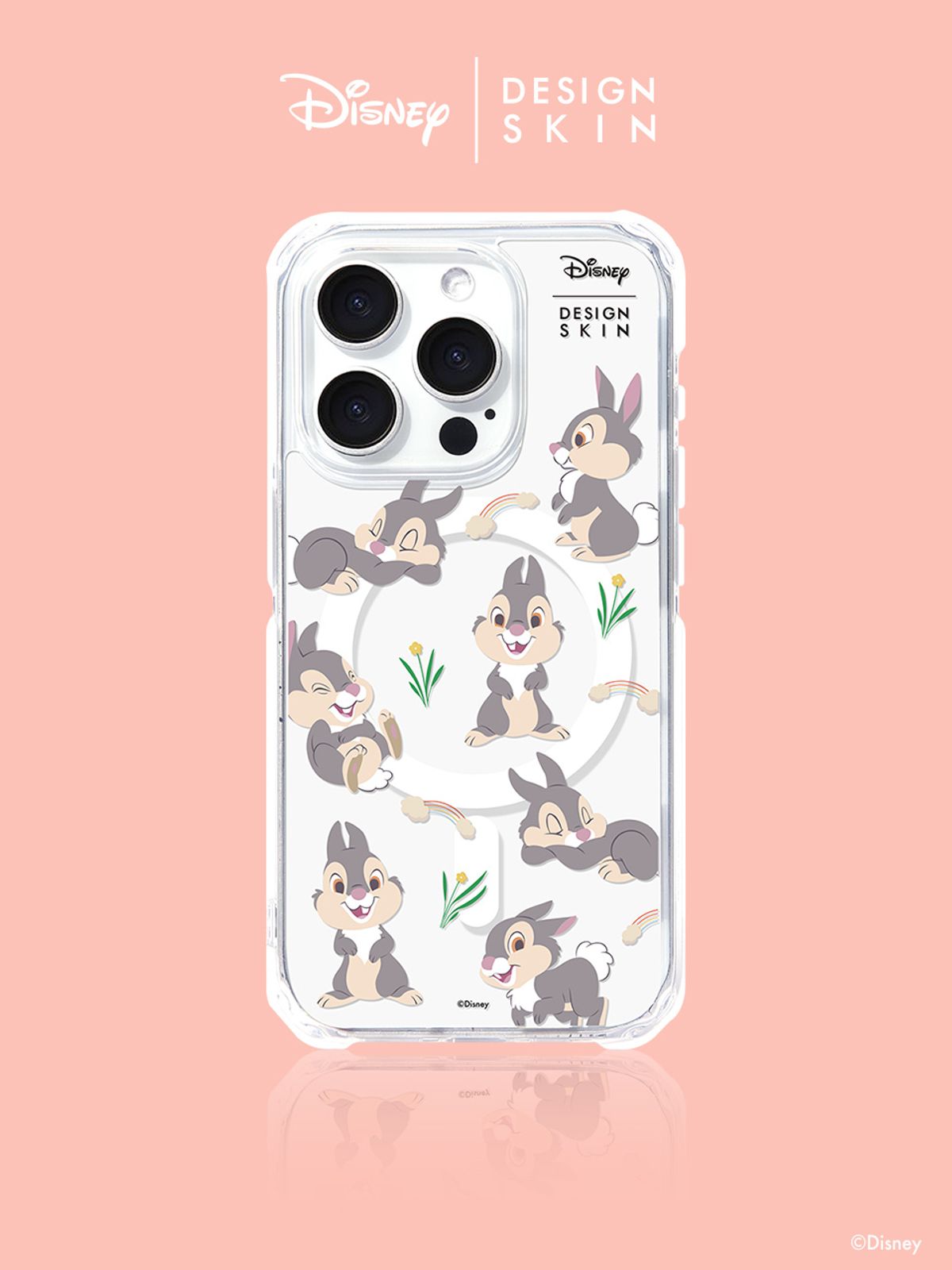 디자인스킨(DESIGNSKIN) 디즈니 맥세이프 클리어 그래픽 케이스-레인보우 덤퍼