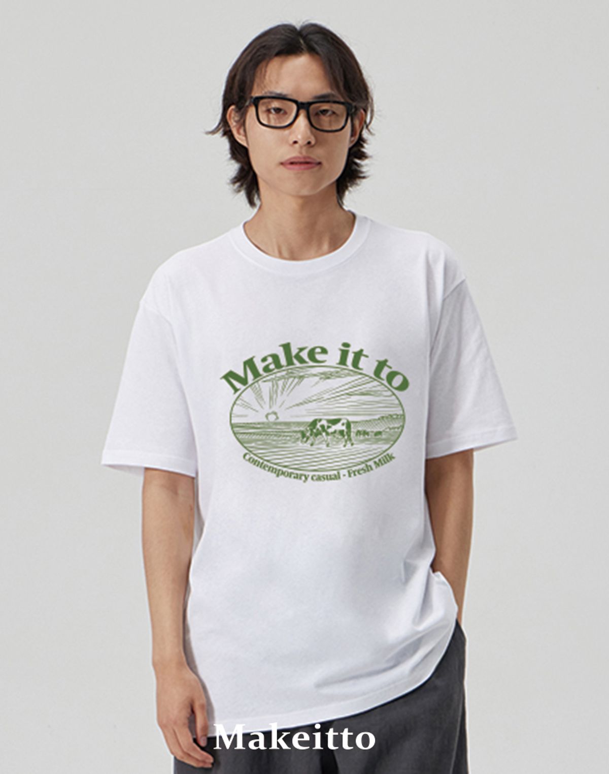 메이킷투(MAKEITTO) [FRESH MILK] CREW NECK TEE_WHITE