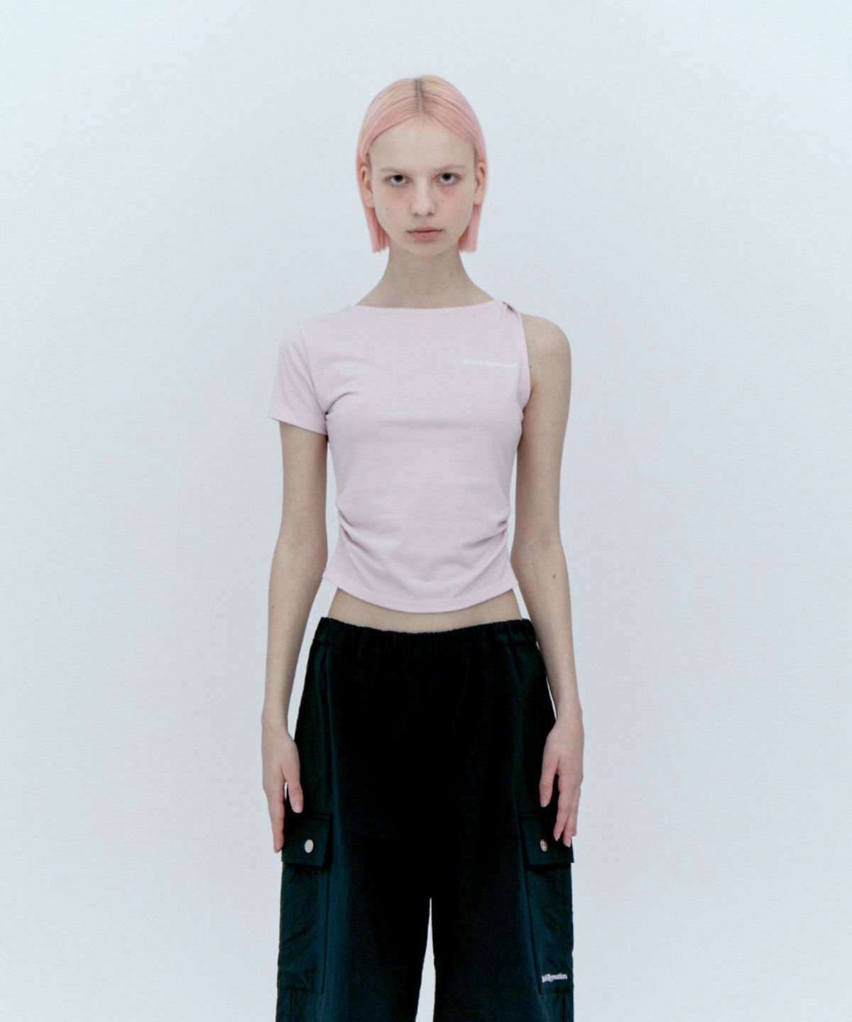 레스트앤레크레이션(REST&RECREATION) UNBALANCED SLEEVE TOP_PINK