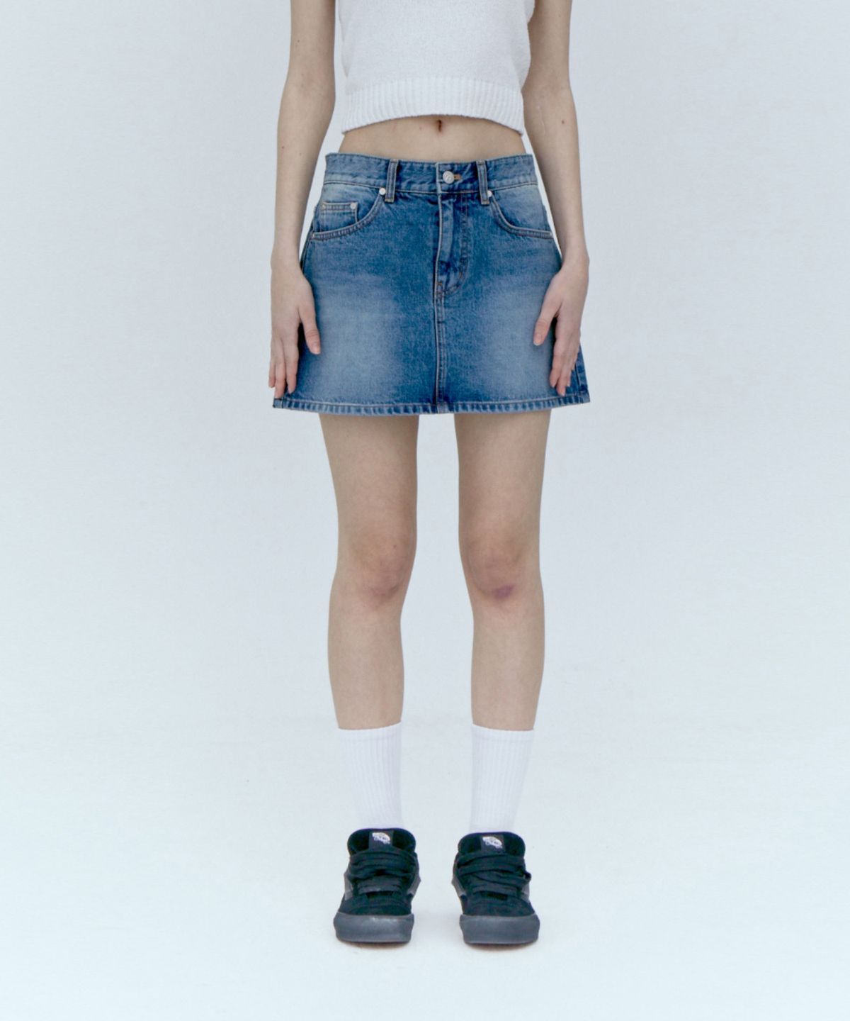 레스트앤레크레이션(REST&RECREATION) DENIM MINI SKIRT_BLUE