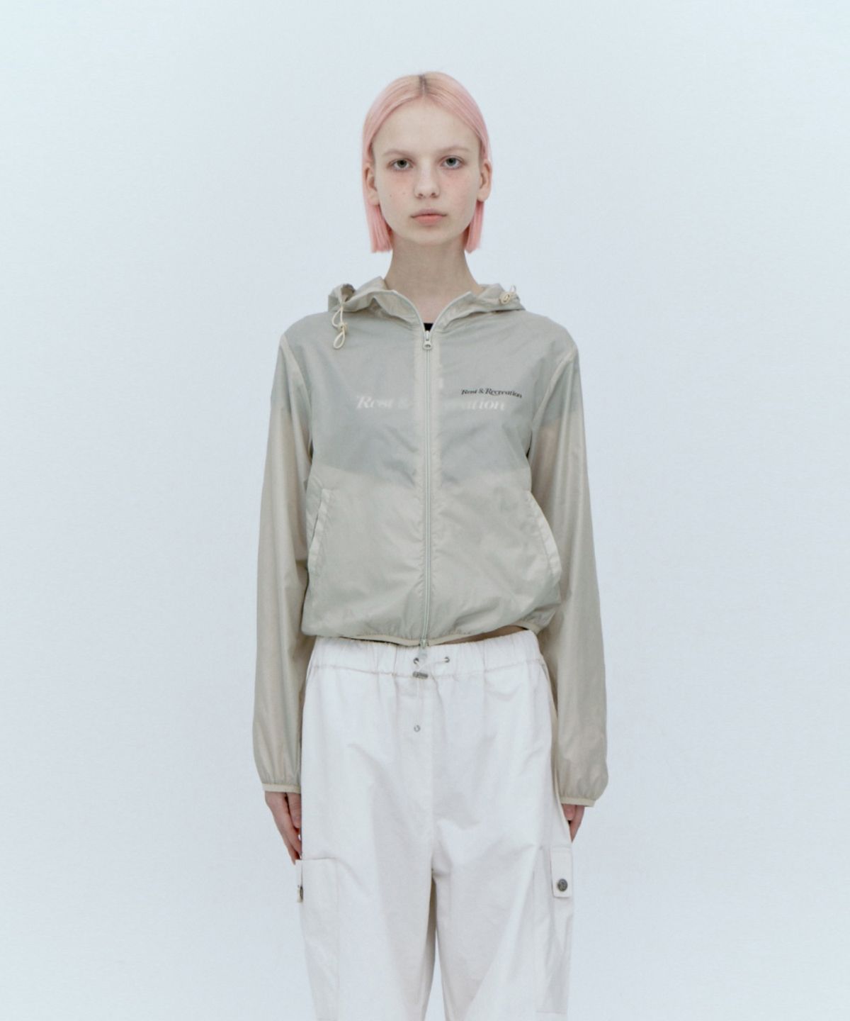 레스트앤레크레이션(REST&RECREATION) POLYESTER WINDBREAKER JACKET_BEIGE