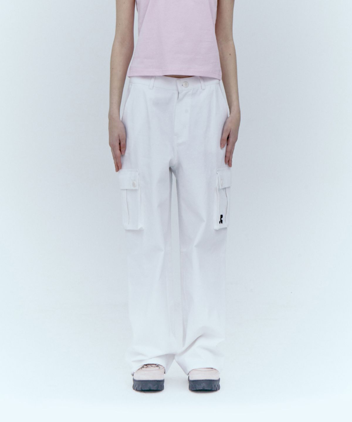 레스트앤레크레이션(REST&RECREATION) COTTON CARGO PANTS_WHITE