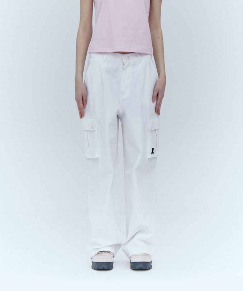 COTTON CARGO PANTS_WHITE