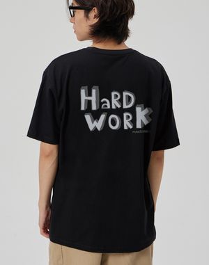 [HARD WORK] CREW NECK TEE_BLACK