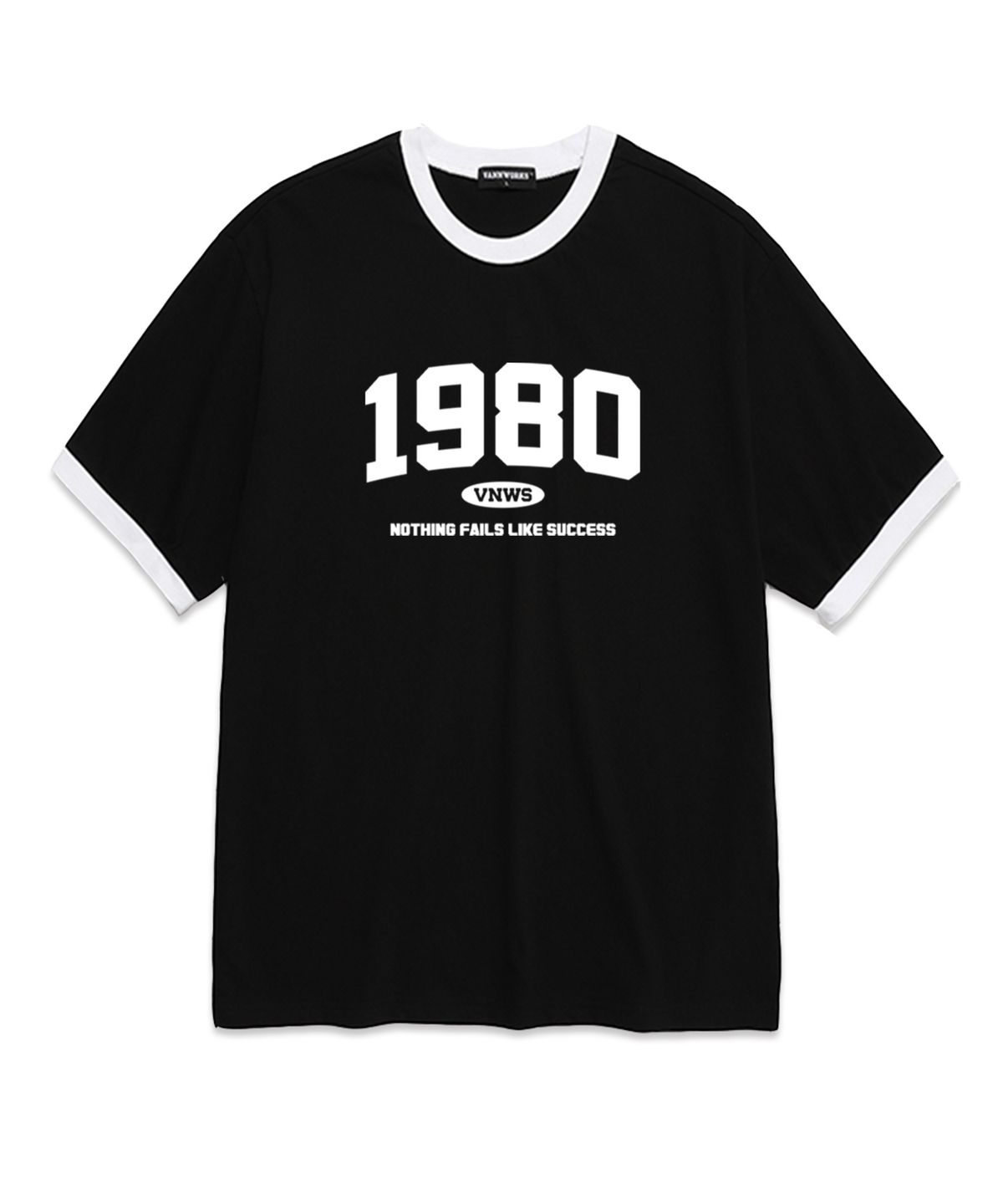 밴웍스(VANNWORKS) 모노배색 1980 오버핏 반팔 티셔츠 (VS0107) 블랙