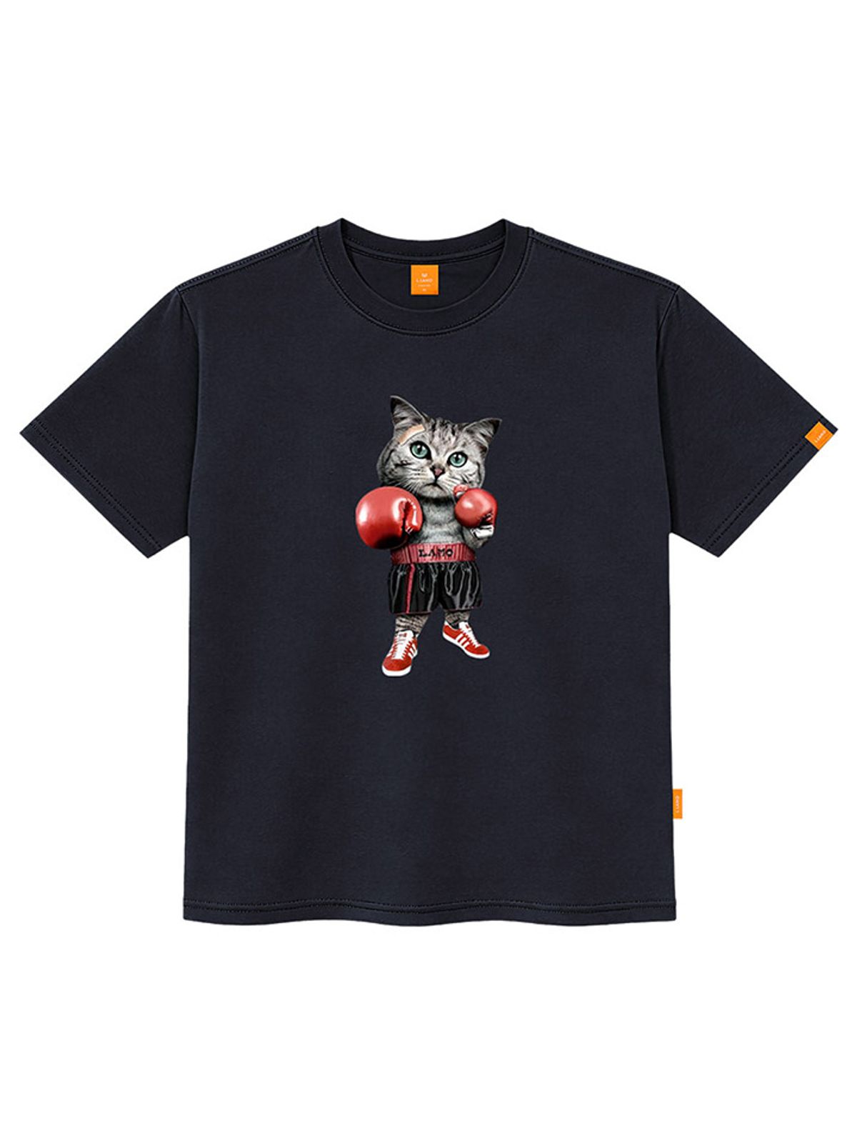 엘라모(LLAMO) 복싱고양이 반팔티셔츠 남녀공용 빅사이즈 S~4XL