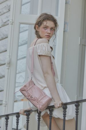 SHIRRING RIBBON BAG_PINK