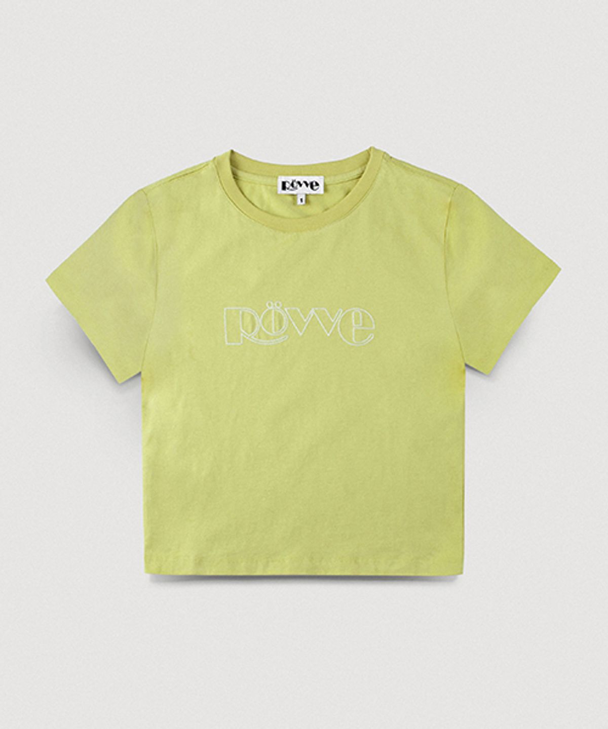 뢰브(ROVVE) Cropped Needle Point T-shirt (Light Green)