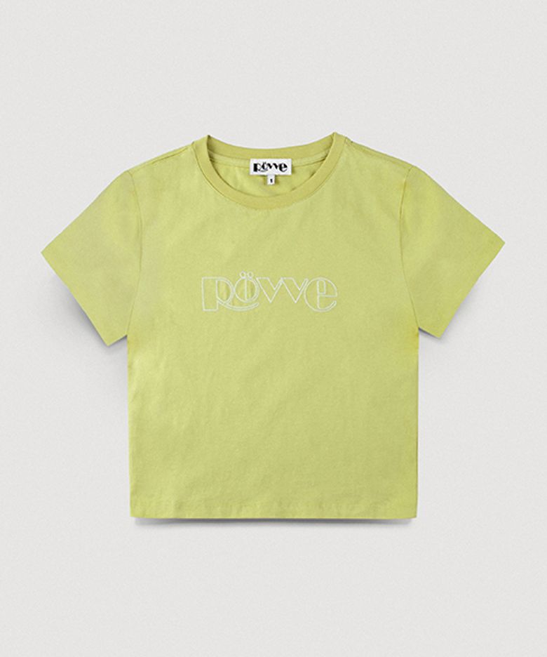 Cropped Needle Point T-shirt (Light Green)