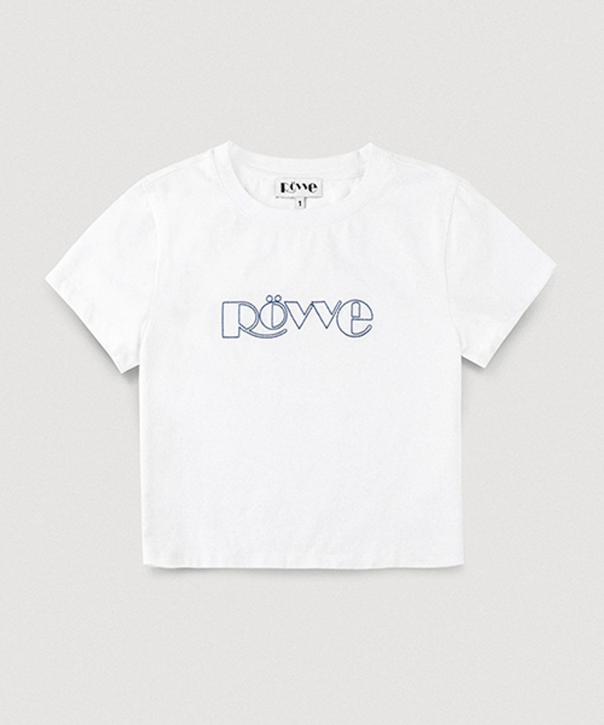 뢰브(ROVVE) Cropped Needle Point T-shirt (White)