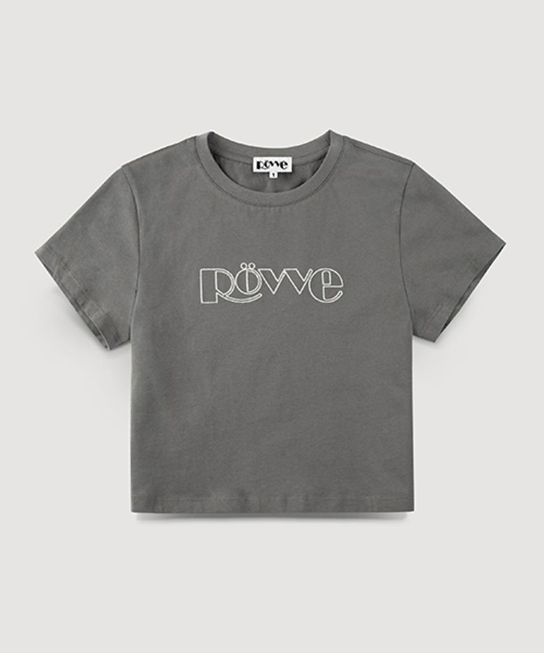 Cropped Needle Point T-shirt (Charcoal)