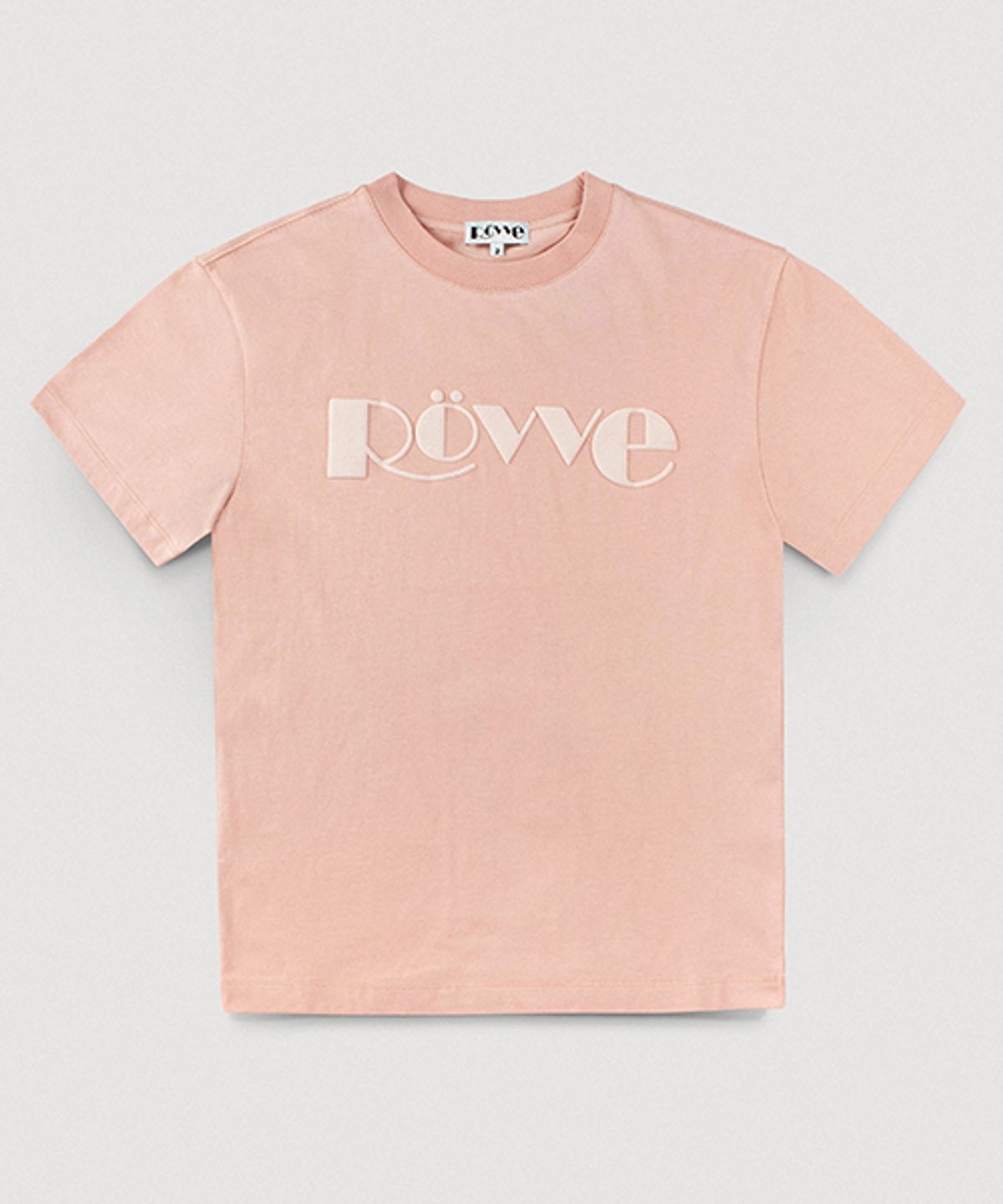 뢰브(ROVVE) Signature Embo T-shirt (Light Pink)