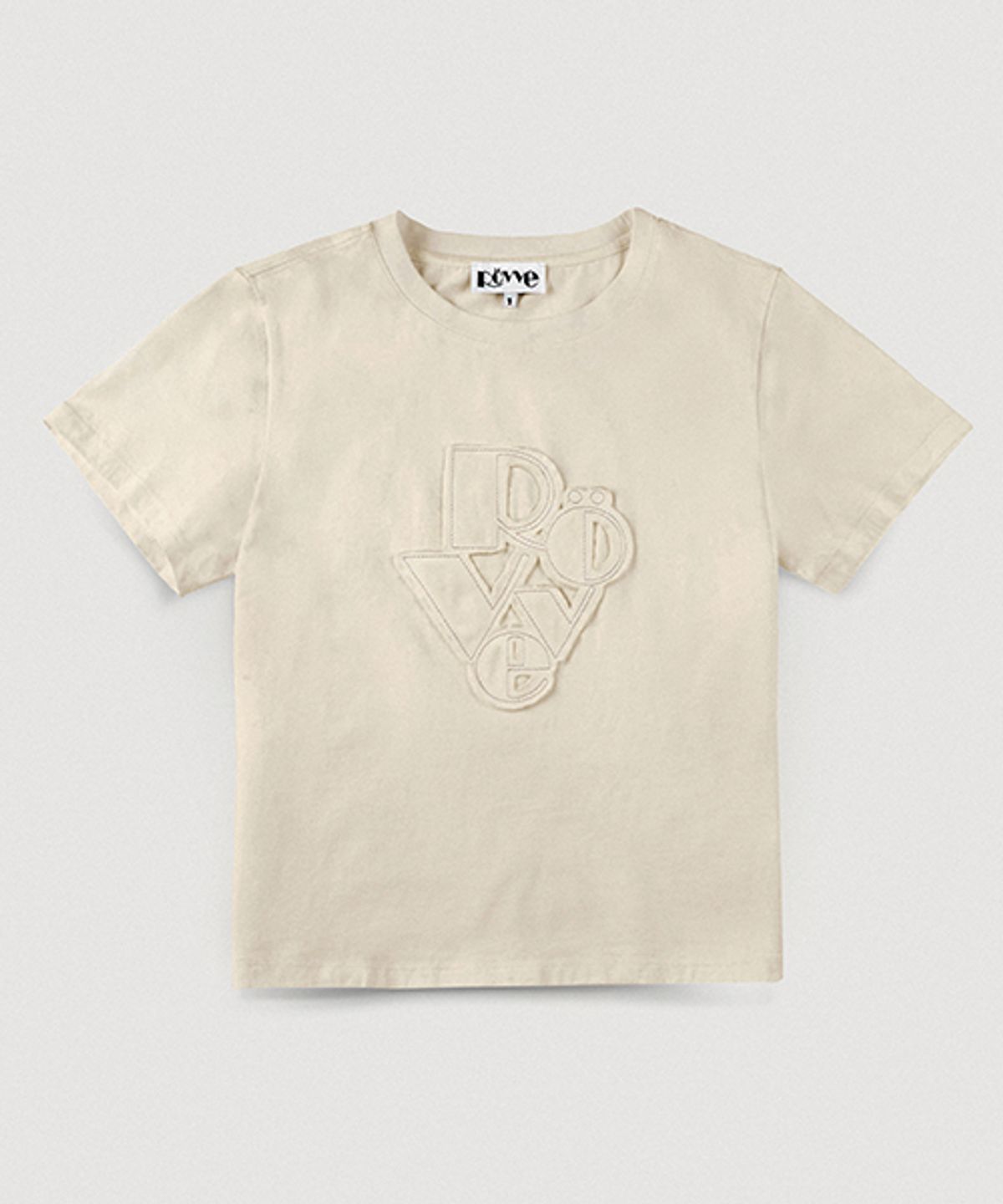 뢰브(ROVVE) Woman Cut Off T-shirt (Beige)