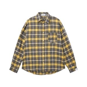 리버시블 라벨 포켓 체크 셔츠_다크옐로우