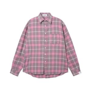 리버시블 라벨 포켓 체크 셔츠_핑크