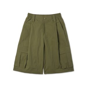 코튼 나일론 카고 버뮤다 팬츠_카키