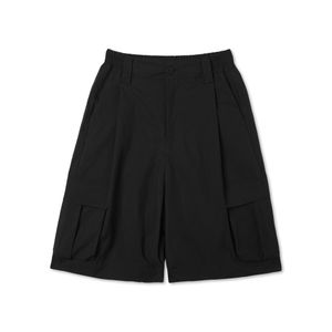 코튼 나일론 카고 버뮤다 팬츠_블랙