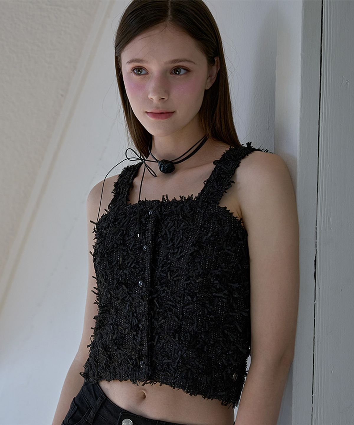 로제프란츠(ROSEFRANTZ) Tweed Sleeveless [Black]