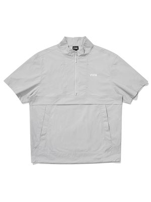 스탠넥 반소매 아노락 (그레이)