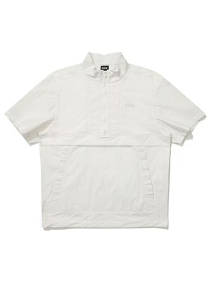 스탠넥 반소매 아노락 (화이트)