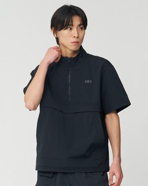 스탠넥 반소매 아노락 (블랙)