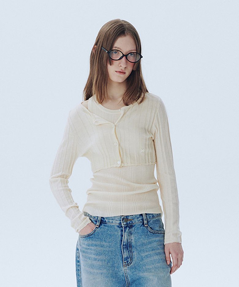 Ribbed Knit Set-Up_LIGHT BEIGE