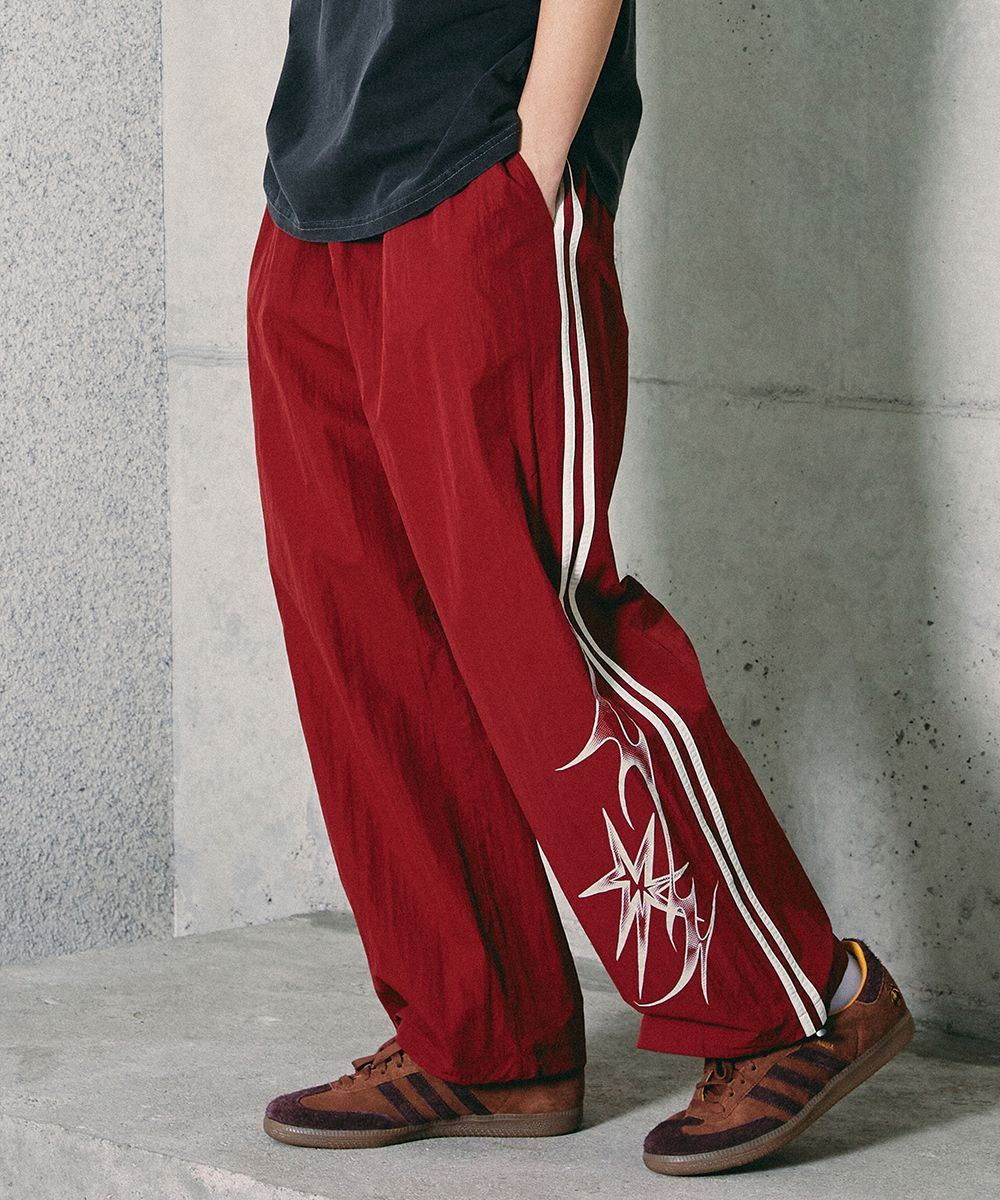 ★GAKKAI UNIONS★ Sparkle Nylon Line Pants MUSINSA | GAKKAI UNIONS Sparkle Nylon Line Pants Red