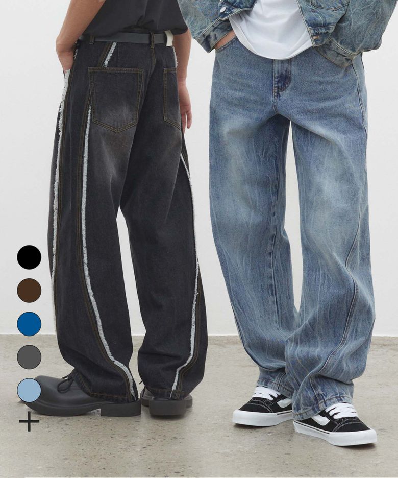 [2PACK]Curved Wide Jeans DCPT033