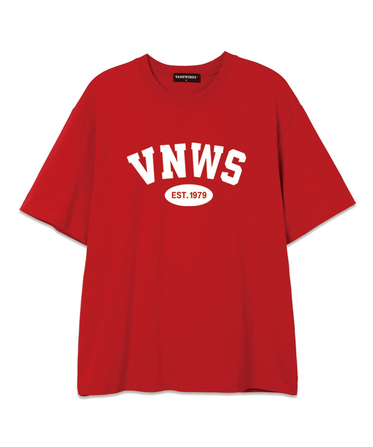 밴웍스(VANNWORKS) VNWS 아치 로고 오버핏 반팔 티셔츠 (VS0011) 레드/화이트