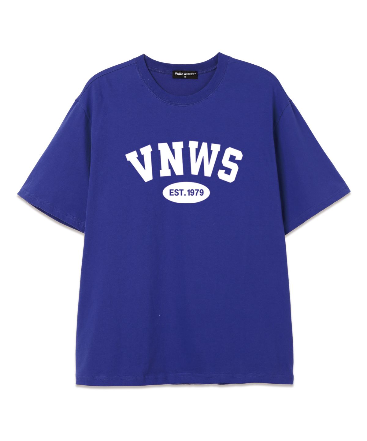 밴웍스(VANNWORKS) VNWS 아치 로고 오버핏 반팔 티셔츠 (VS0011) 블루/화이트