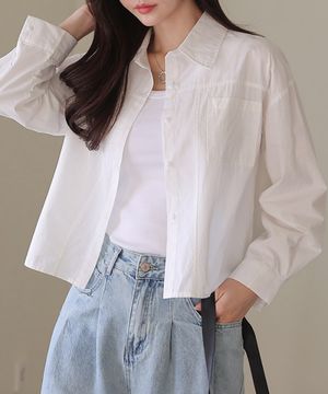 시티즈 세미크롭 코튼 셔츠_44SH1861