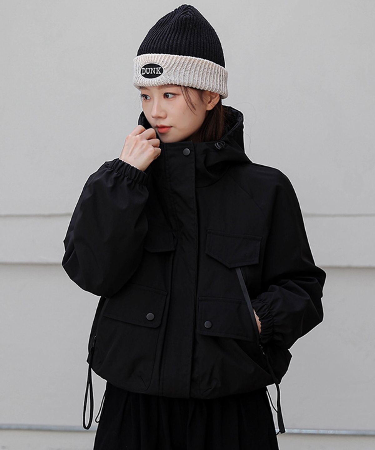 프렌치시크(FRENCHCHIC) 더블 사선지퍼 하이넥 바람막이점퍼