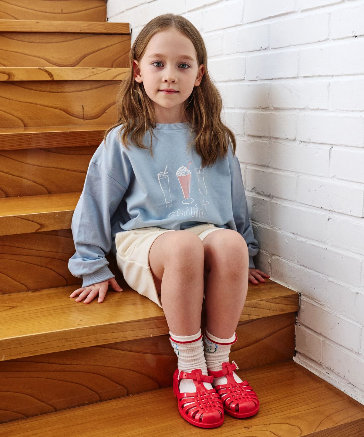 비치스앤 크림 키즈(BEACHESAND CREAM KIDS) 칠린 스웻 셔츠(Chilln sweat shirt)