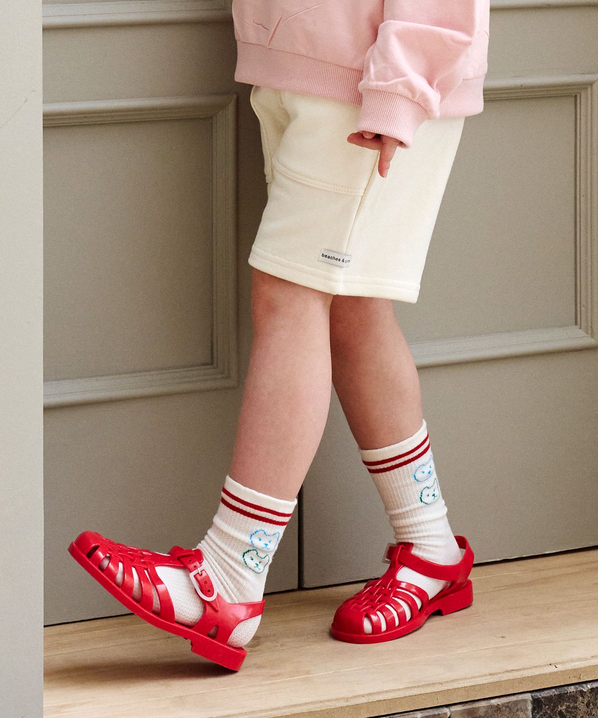 비치스앤 크림 키즈(BEACHESAND CREAM KIDS) 마일드 포켓 반바지-바닐라화이트(Mild Pocket half PTvanilla white)